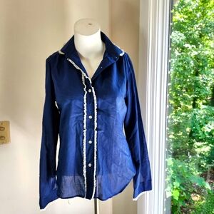 Vintage Rhonda Lee Sz 10 Sheer Blouse